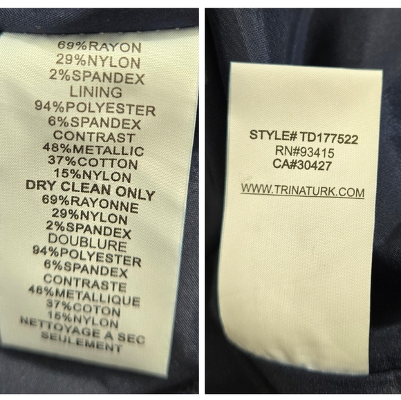 Trina Turk Lace Panel Sabastian Ponte Blue Dress - Picture 12 of 14